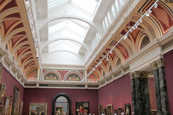 Skylight & gallery decoration in National Gallery. London, United Kingdom.