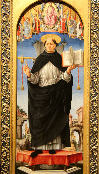 St Vincent Ferrer painting (prob 1473-5) by Francesco del Cossa of Italy at National Gallery. London, United Kingdom.