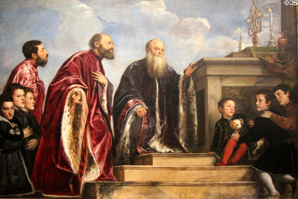 Vendramin Family painting (1540-5) by Titian at National Gallery. London, United Kingdom.