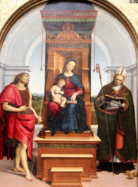 Ansidei Madonna painting (1505) by Raphael at National Gallery. London, United Kingdom.