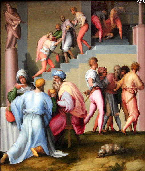 Pharaoh with his Butler & Baker painting (c1515) by Pontormo at National Gallery. London, United Kingdom.