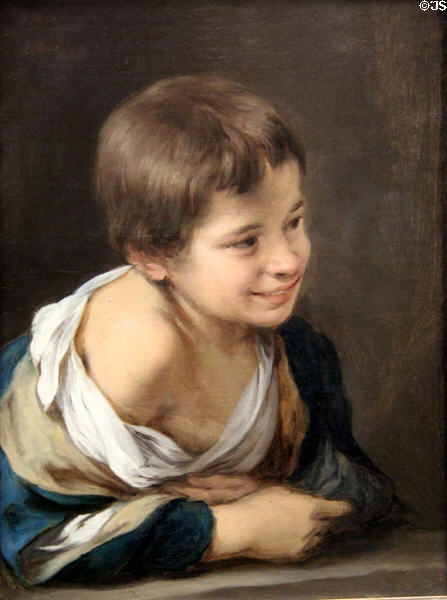 Peasant Boy leaning on a Sill painting (1670-80) by Bartolomé Esteban Murillo at National Gallery. London, United Kingdom.