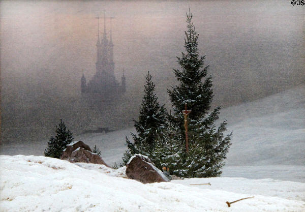 Winter Landscape with Christian themes painting (1811) by Caspar David Friedrich at National Gallery. London, United Kingdom.