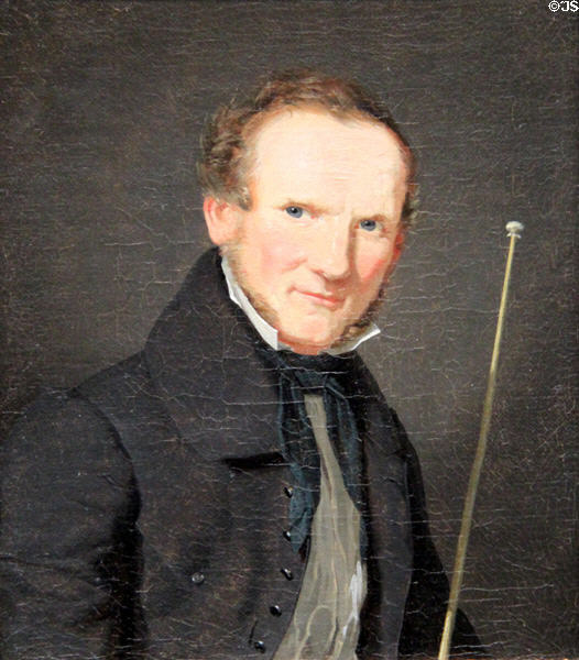 Danish painter Wilhelm Bendz portrait (c1830) by Christen Købke of Denmark at National Gallery. London, United Kingdom.