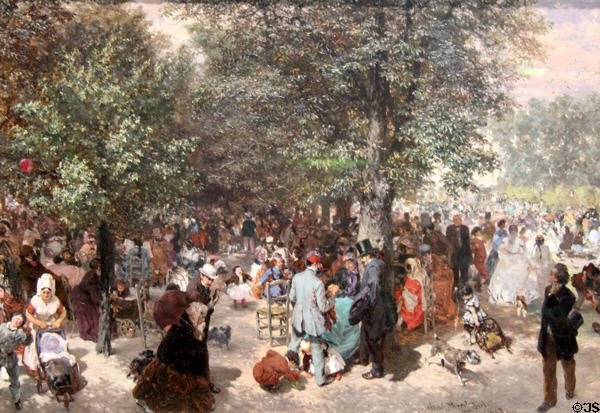 Afternoon in Tuileries Gardens, Paris painting (1867) by Adolph Menzel of Germany at National Gallery. London, United Kingdom.