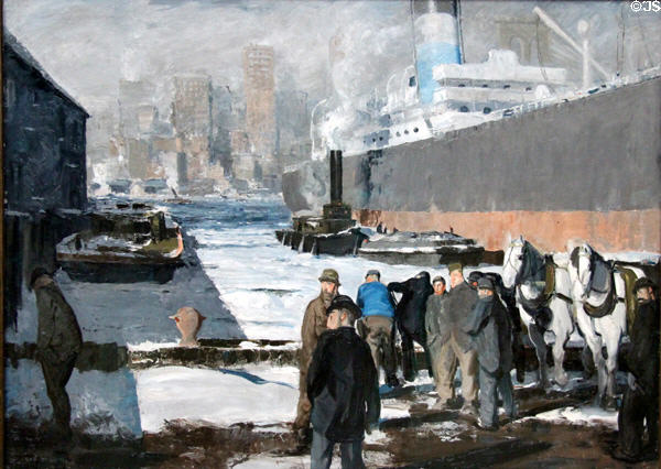 Men of the Docks painting (1912) by George Bellows at National Gallery. London, United Kingdom.