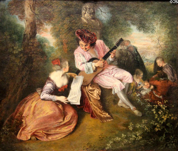 Scale of Love painting (1717-8) by Jean Antoine Watteau at National Gallery. London, United Kingdom.