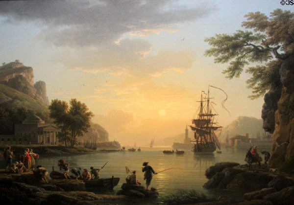 Landscape at Sunset painting (1773) by Claude-Joseph Vernet at National Gallery. London, United Kingdom.