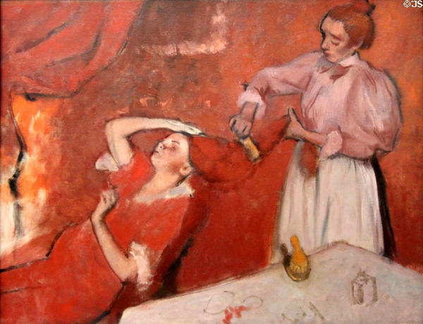 Combing Hair painting (c1896) by Edgar Degas at National Gallery. London, United Kingdom.