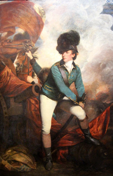 Colonel Tarleton portrait (1782) by Sir Joshua Reynolds at National Gallery. London, United Kingdom.