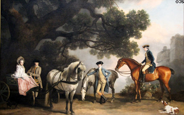 The Milbanke & Melbourne Families with their horses painting (c1769) by George Stubbs at National Gallery. London, United Kingdom.