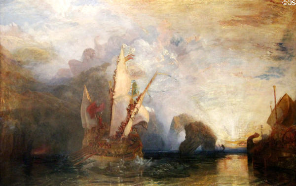 Ulysses deriding Polyphemus - Homer's Odyssey painting (1829) by Joseph Mallord William Turner at National Gallery. London, United Kingdom.