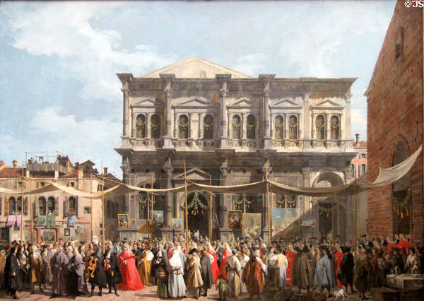 Venice: Feast Day of Saint Roch (c1735) by Canaletto at National Gallery. London, United Kingdom.