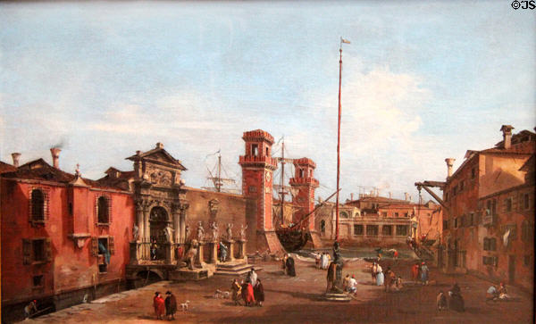 Venice: The Arsenal (1755-60) by Francesco Guardi at National Gallery. London, United Kingdom.