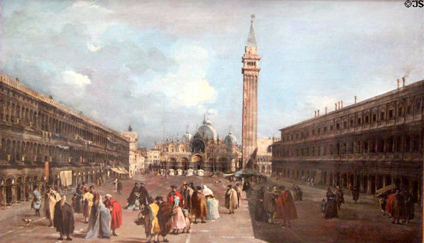 Venice: Piazza San Marco (c1760) by Francesco Guardi at National Gallery. London, United Kingdom.