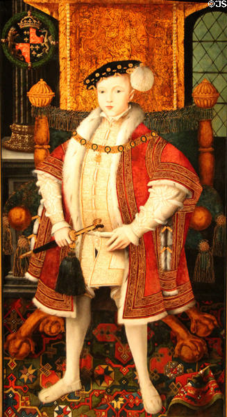 King Edward VI (b1537 r1547-53) portrait (1547) at National Portrait Gallery. London, United Kingdom.