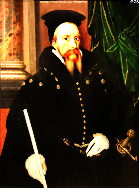 William Cecil, 1st Baron Burghley (advisor to Elizabeth I) portrait (c1570) at National Portrait Gallery. London, United Kingdom.