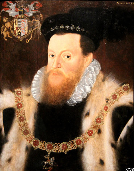 Sir Henry Sidney (lead Elizabethan attempt to impose English law in Ireland) portrait (c1573) at National Portrait Gallery. London, United Kingdom.