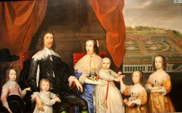 Capel (Royalist who fought in English Civil War) family painting (c1640) by Cornelius Johnson at National Portrait Gallery. London, United Kingdom.