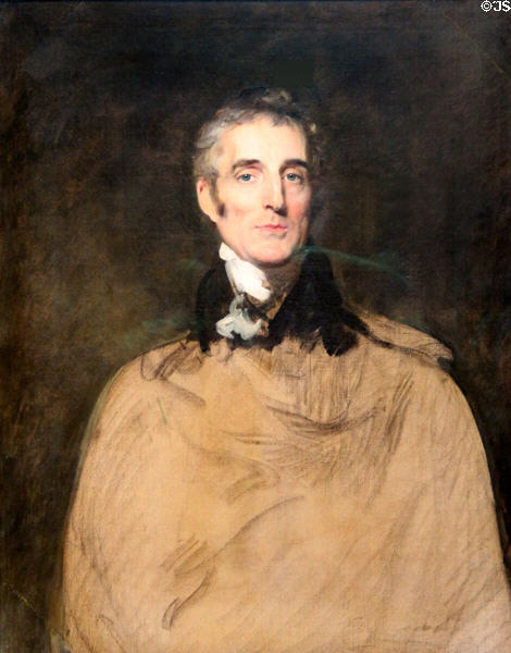General Arthur Wellesley, 1st Duke of Wellington (victory over Napoleon at Waterloo) portrait (1829) by Sir Thomas Lawrence at National Portrait Gallery. London, United Kingdom.