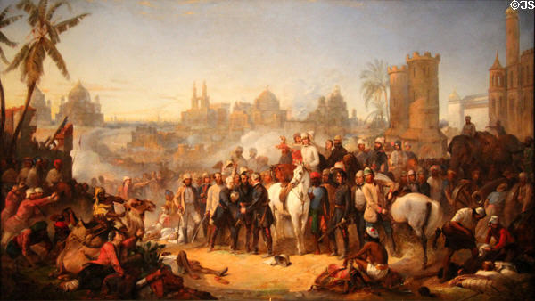 Relief of Lucknow in 1857 painting (1859) by Thomas Jones Barker at National Portrait Gallery. London, United Kingdom.