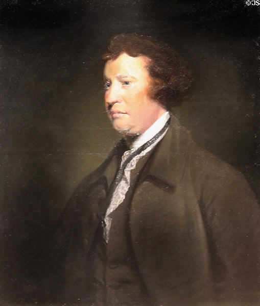 Edmund Burke statesman portrait (1769) by studio of Sir Joshua Reynolds at National Portrait Gallery. London, United Kingdom.