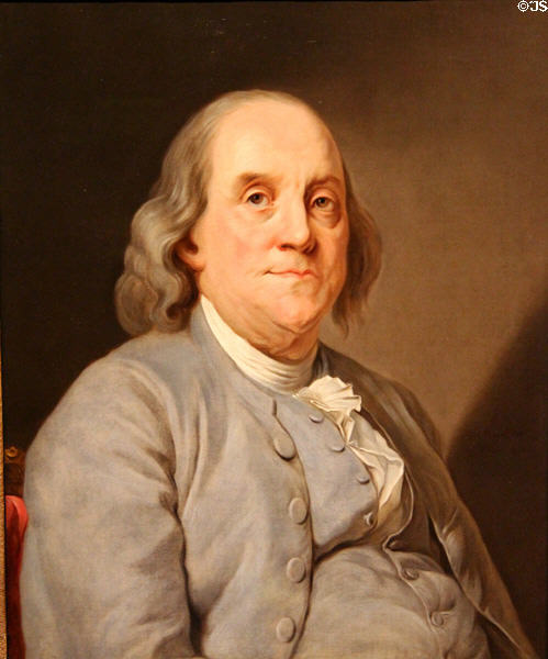 Benjamin Franklin portrait (1778) after Joseph Siffred Duplessis at National Portrait Gallery. London, United Kingdom.