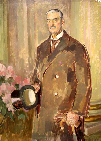 Neville Chamberlain portrait (c1939) by Henry Lamb at National Portrait Gallery. London, United Kingdom.