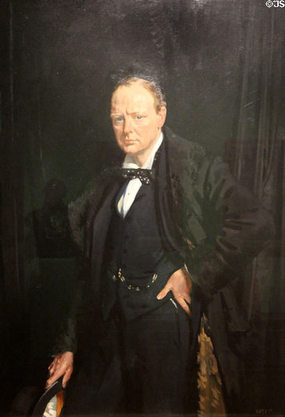 Sir Winston Churchill, later Prime Minister portrait (1916) by Sir William Orpen at National Portrait Gallery. London, United Kingdom.