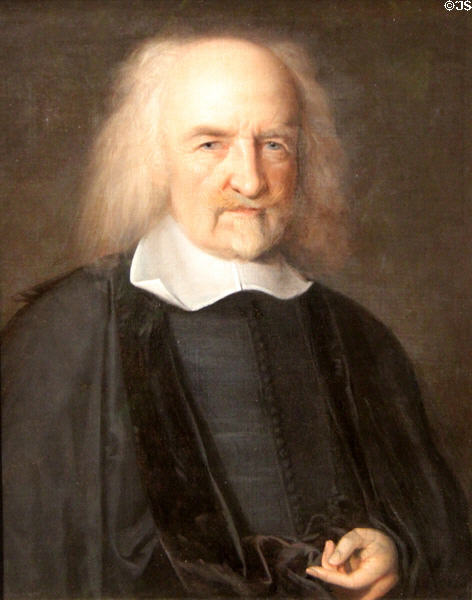 Philosopher Thomas Hobbes portrait (1670) by John Michael Wright at National Portrait Gallery. London, United Kingdom.