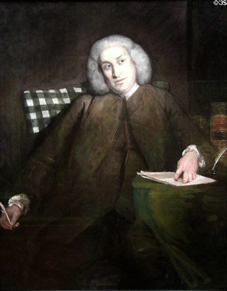 Poet Samuel Johnson portrait (c1756) by Sir Joshua Reynolds at National Portrait Gallery. London, United Kingdom.