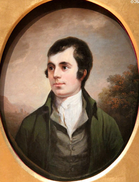 Scottish poet Robert Burns portrait (c1821) by Alexander Nasmyth at National Portrait Gallery. London, United Kingdom.