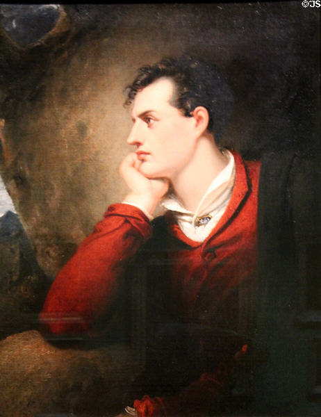 Poet George, Lord Byron portrait (1813) by Richard Westall at National Portrait Gallery. London, United Kingdom.