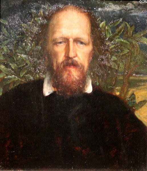 Poet Alfred, Lord Tennyson portrait (c1863-4) by George Frederic Watts at National Portrait Gallery. London, United Kingdom.
