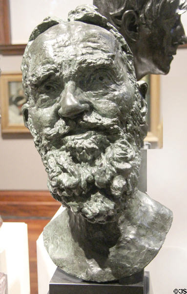 Playwright George Bernard Shaw bronze bust (1934) by Sir Jacob Epstein at National Portrait Gallery. London, United Kingdom.