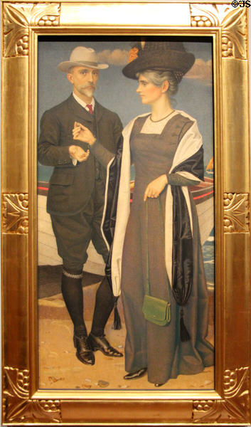 Artists Joseph & Bessie Southall portrait (1911) by Joseph Southall at National Portrait Gallery. London, United Kingdom.