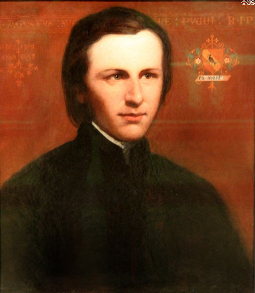 Architect & interior designer Augutus Pugin (1812-52) portrait (1840) at National Portrait Gallery. London, United Kingdom.