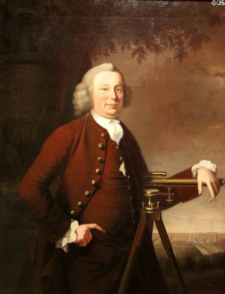 James Brindley (builder of first British canals) portrait (1770) by James Brindley at National Portrait Gallery. London, United Kingdom.