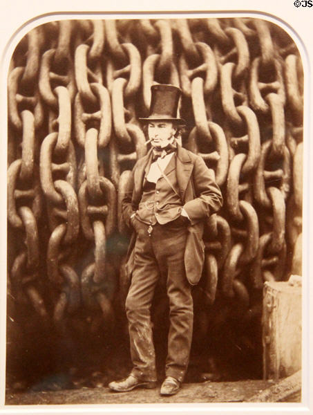 Isambard Kingdom Brunel (noted for SS Great Eastern) photograph (1857) by Robert Howlett at National Portrait Gallery. London, United Kingdom.