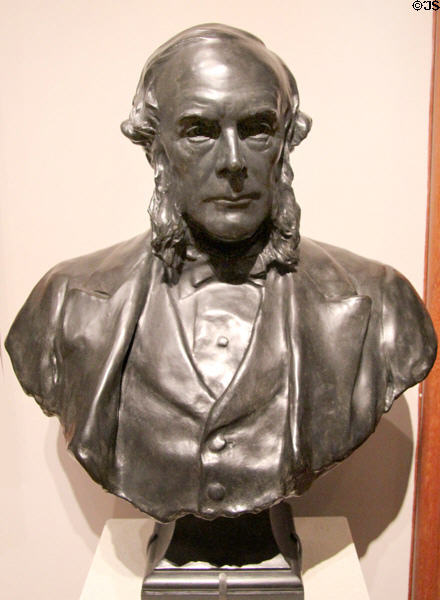 Joseph Lister (explored used of carbolic acid to prevent surgical infections) bronze bust (1927) by Sir Thomas Brock at National Portrait Gallery. London, United Kingdom.