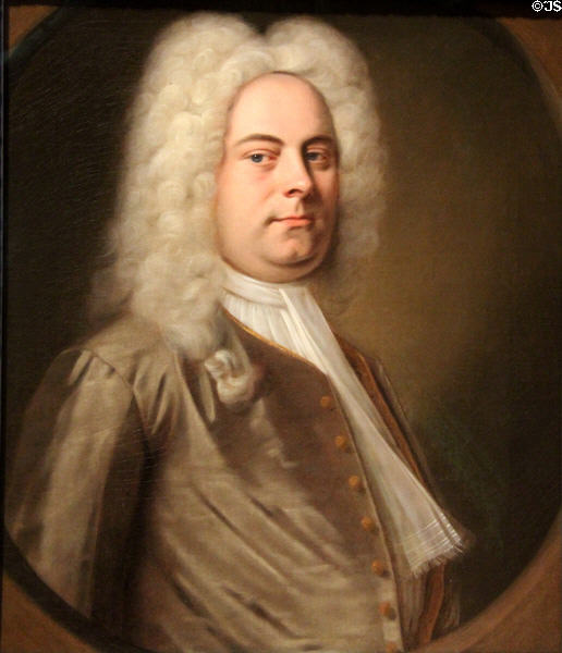 George Frideric Handel portrait (1726-8) attrib Balthasar Denner at National Portrait Gallery. London, United Kingdom.