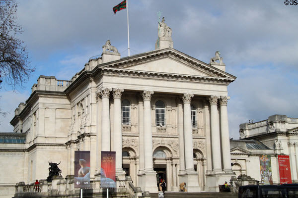 Tate Gallery Britain building (1897) on the Thames River at Millbank. London, United Kingdom.