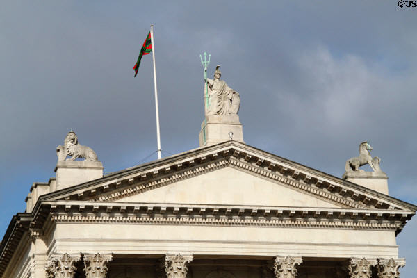 Pediment of Tate Gallery Britain (1897). London, United Kingdom.