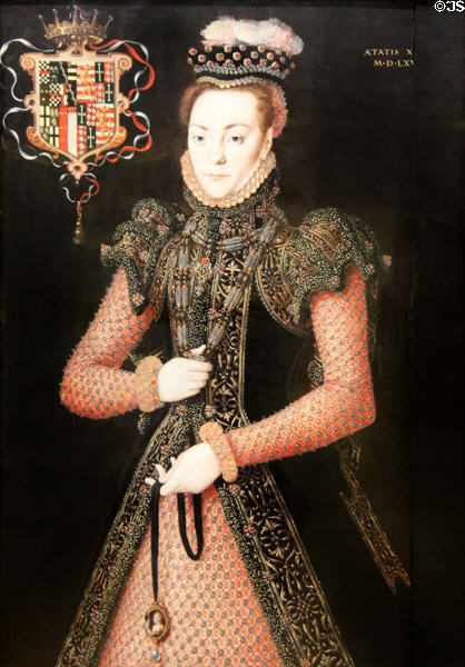 Unknown ranking lady portrait (c1565-8) by Hans Eworth from Antwerp at Tate Britain. London, United Kingdom.