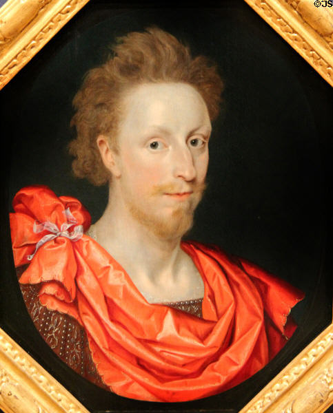 Man in classical dress, possibly Philip Herbert, 4th Earl of Pembroke portrait (c1610) by Marcus Gheeraerts of London at Tate Britain. London, United Kingdom.