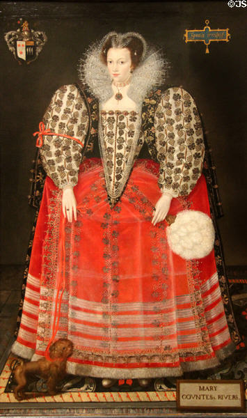 Mary Kytson, Lady Darcy of Chiche, later Lady Rivers portrait (c1590) by unknown British artist at Tate Britain. London, United Kingdom.