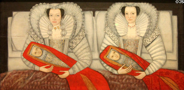 Cholmondeley ladies portrait (c1600-10) by unknown British artist at Tate Britain. London, United Kingdom.