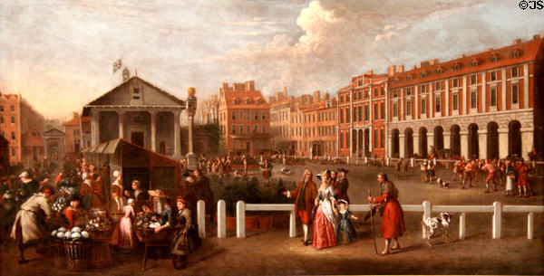 Covent Garden Market painting (1737) by Balthazar Nebot at Tate Britain. London, United Kingdom.