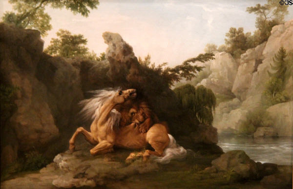 Horse Devoured by Lion painting (c1763) by George Stubbs at Tate Britain. London, United Kingdom.