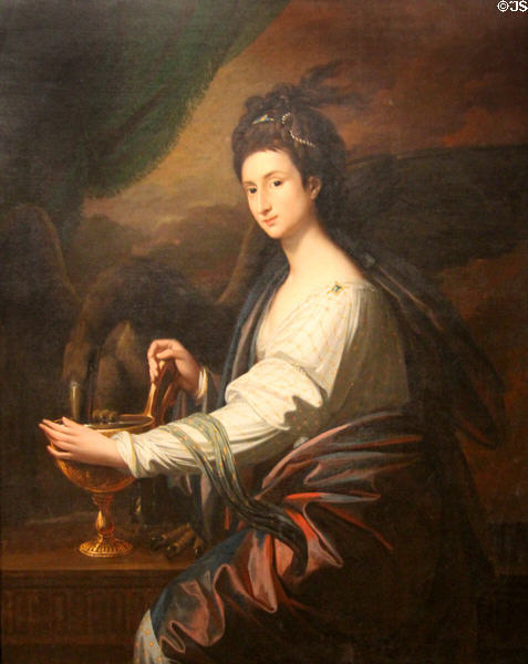 Mrs. Worrell as Hebe portrait (c1775-8) by Benjamin West at Tate Britain. London, United Kingdom.